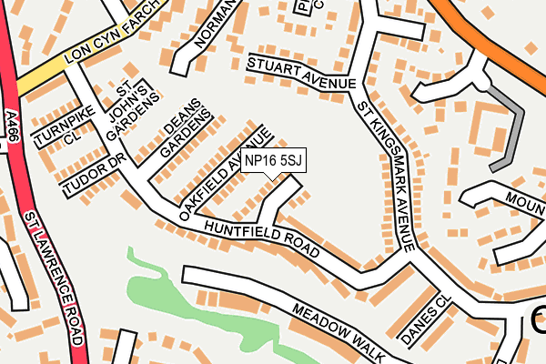 NP16 5SJ map - OS OpenMap – Local (Ordnance Survey)