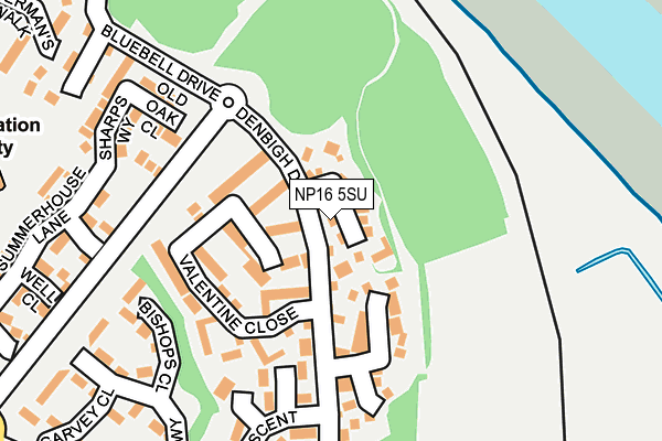 NP16 5SU map - OS OpenMap – Local (Ordnance Survey)