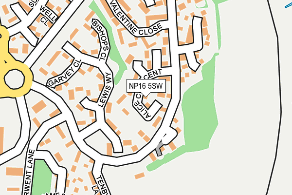 NP16 5SW map - OS OpenMap – Local (Ordnance Survey)