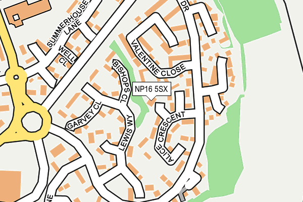 NP16 5SX map - OS OpenMap – Local (Ordnance Survey)