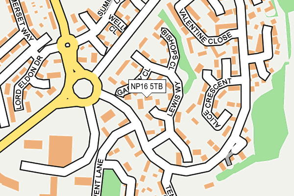 NP16 5TB map - OS OpenMap – Local (Ordnance Survey)