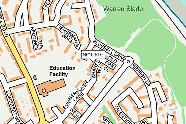 NP16 5TG map - OS OpenMap – Local (Ordnance Survey)