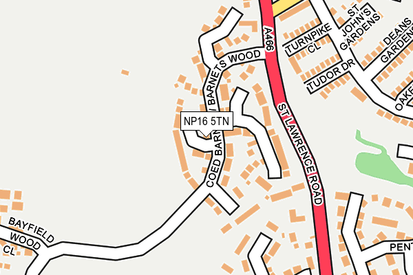 NP16 5TN map - OS OpenMap – Local (Ordnance Survey)