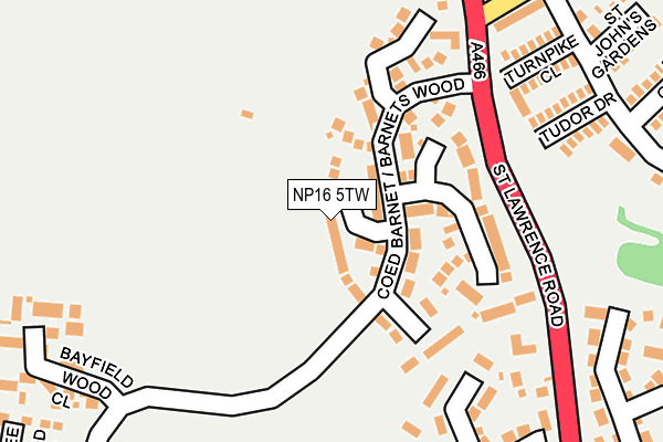 NP16 5TW map - OS OpenMap – Local (Ordnance Survey)