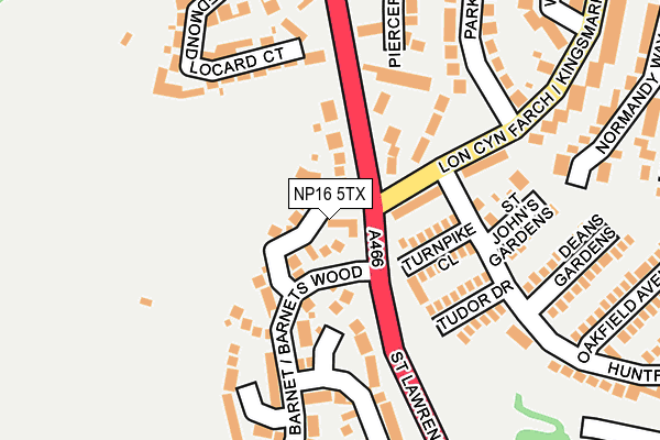 NP16 5TX map - OS OpenMap – Local (Ordnance Survey)