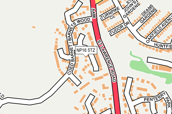 NP16 5TZ map - OS OpenMap – Local (Ordnance Survey)