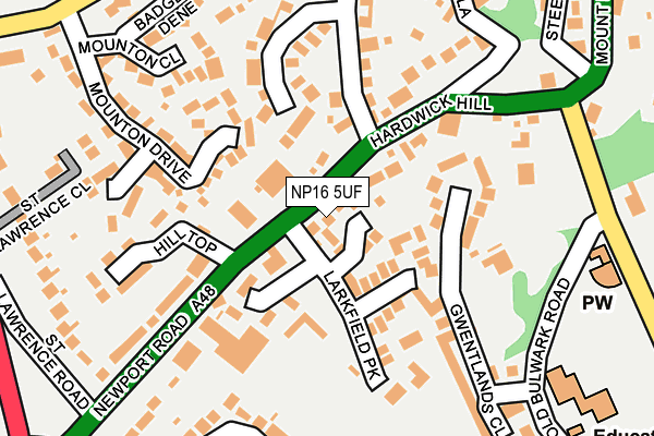 NP16 5UF map - OS OpenMap – Local (Ordnance Survey)