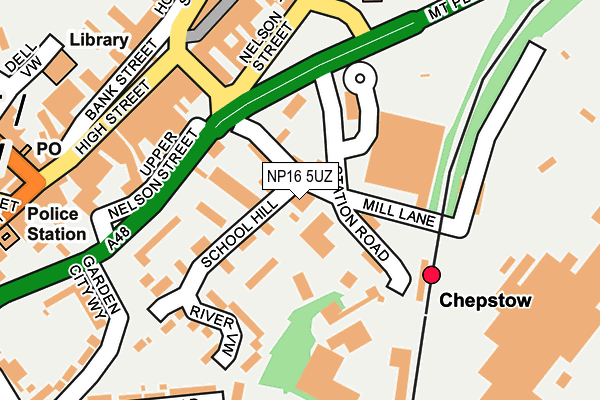 NP16 5UZ map - OS OpenMap – Local (Ordnance Survey)