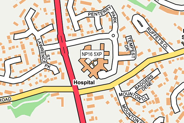 NP16 5XP map - OS OpenMap – Local (Ordnance Survey)