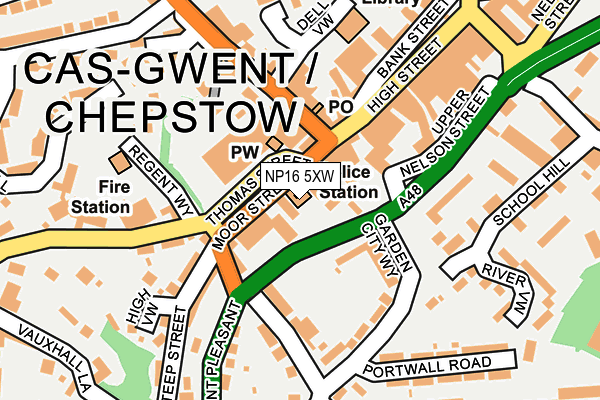 NP16 5XW map - OS OpenMap – Local (Ordnance Survey)