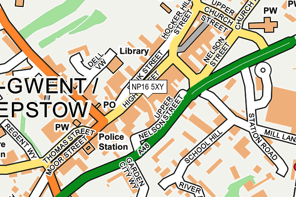 NP16 5XY map - OS OpenMap – Local (Ordnance Survey)