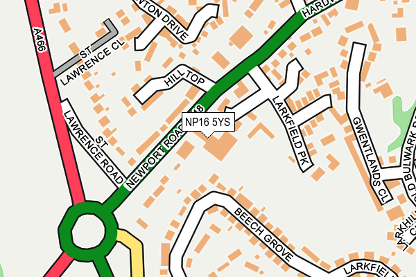 NP16 5YS map - OS OpenMap – Local (Ordnance Survey)