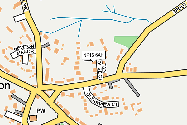 NP16 6AH map - OS OpenMap – Local (Ordnance Survey)