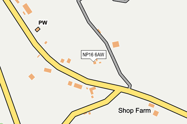 NP16 6AW map - OS OpenMap – Local (Ordnance Survey)