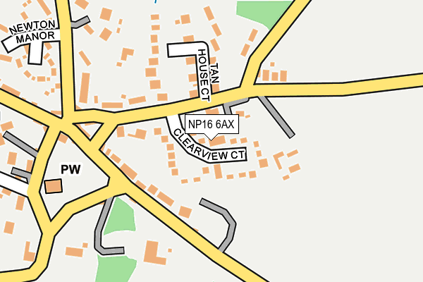 NP16 6AX map - OS OpenMap – Local (Ordnance Survey)