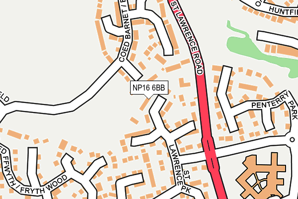 NP16 6BB map - OS OpenMap – Local (Ordnance Survey)