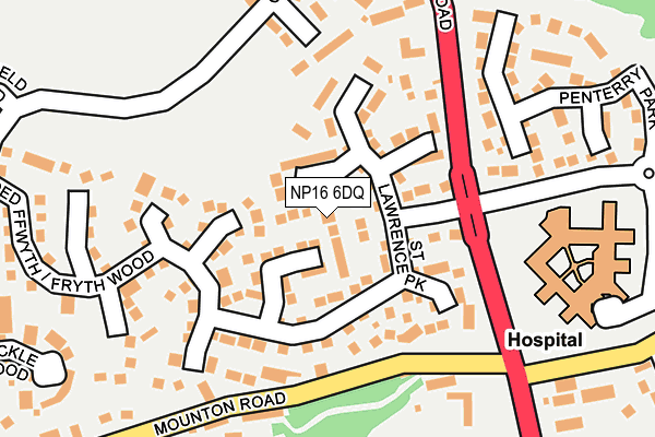 NP16 6DQ map - OS OpenMap – Local (Ordnance Survey)