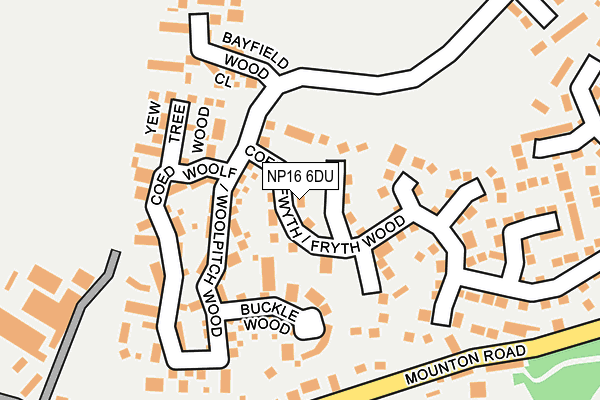 NP16 6DU map - OS OpenMap – Local (Ordnance Survey)