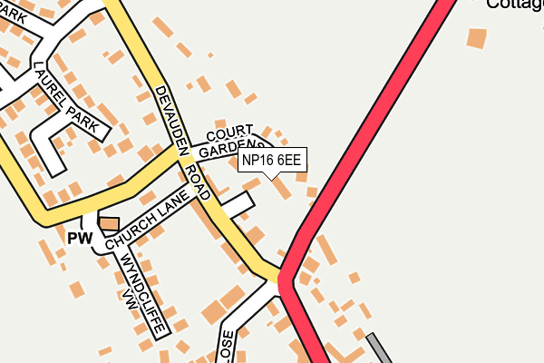 NP16 6EE map - OS OpenMap – Local (Ordnance Survey)