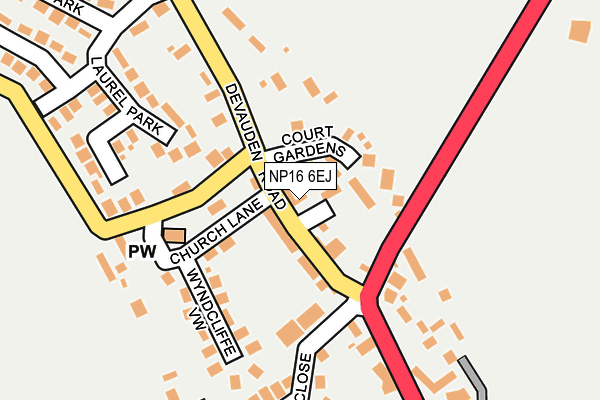 NP16 6EJ map - OS OpenMap – Local (Ordnance Survey)