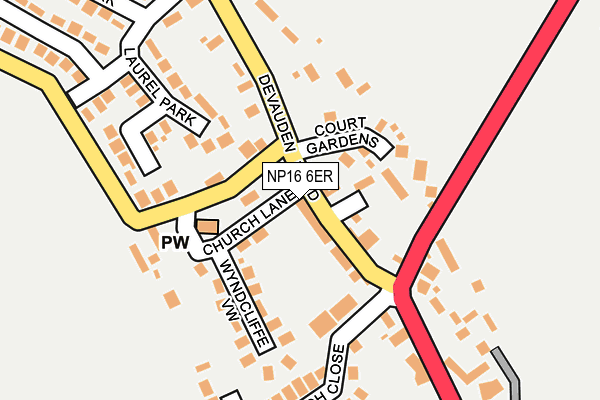 NP16 6ER map - OS OpenMap – Local (Ordnance Survey)