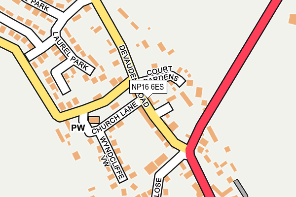 NP16 6ES map - OS OpenMap – Local (Ordnance Survey)