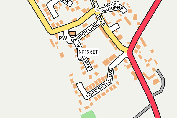 NP16 6ET map - OS OpenMap – Local (Ordnance Survey)