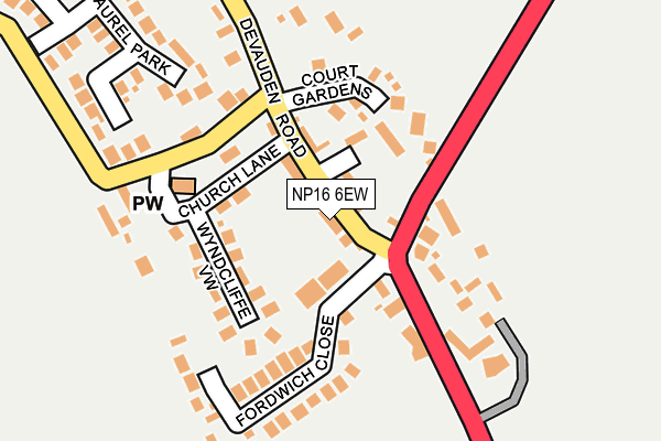 NP16 6EW map - OS OpenMap – Local (Ordnance Survey)