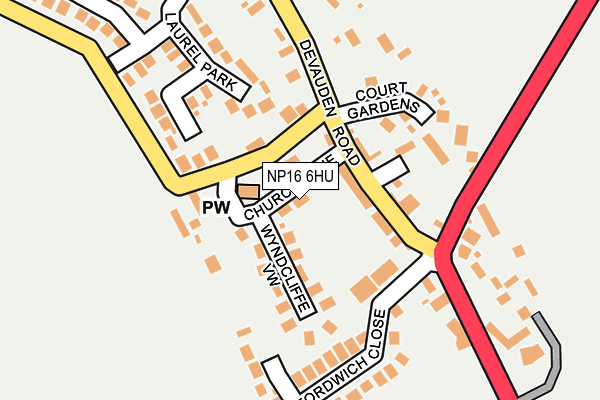 NP16 6HU map - OS OpenMap – Local (Ordnance Survey)