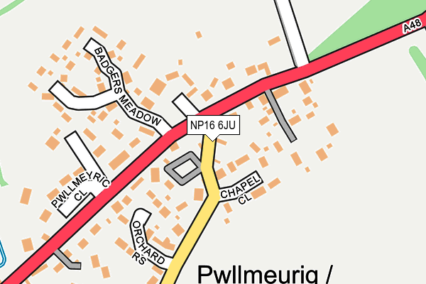 NP16 6JU map - OS OpenMap – Local (Ordnance Survey)