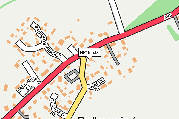 NP16 6JX map - OS OpenMap – Local (Ordnance Survey)