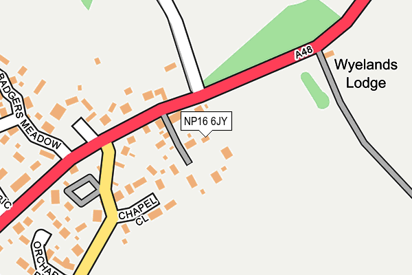 NP16 6JY map - OS OpenMap – Local (Ordnance Survey)