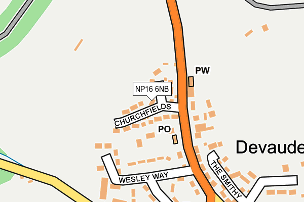 NP16 6NB map - OS OpenMap – Local (Ordnance Survey)