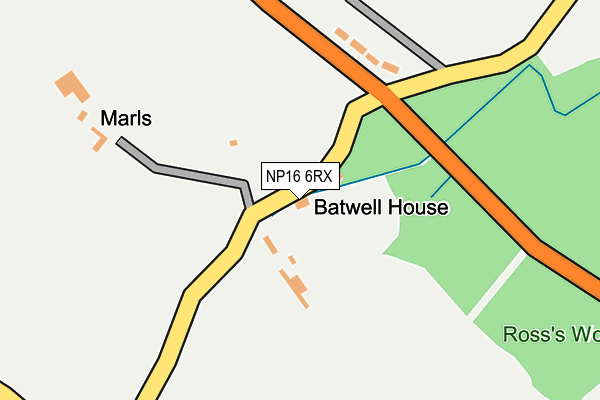 NP16 6RX map - OS OpenMap – Local (Ordnance Survey)