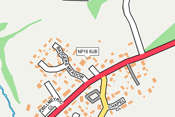 NP16 6UB map - OS OpenMap – Local (Ordnance Survey)