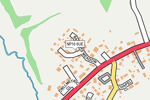 NP16 6UE map - OS OpenMap – Local (Ordnance Survey)