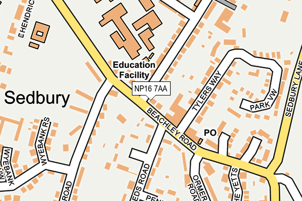 Map of CHEPSTOW SEDBURY LTD at local scale