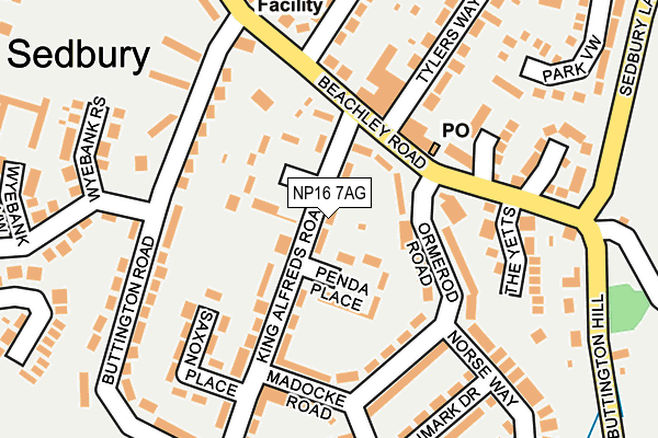 NP16 7AG map - OS OpenMap – Local (Ordnance Survey)
