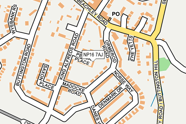 NP16 7AJ map - OS OpenMap – Local (Ordnance Survey)