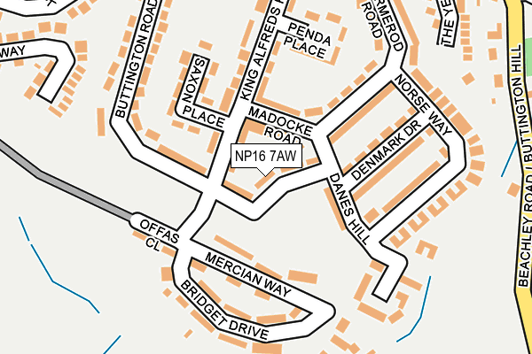 NP16 7AW map - OS OpenMap – Local (Ordnance Survey)
