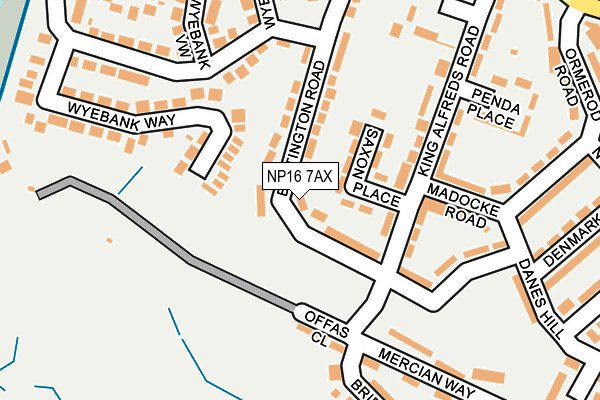 NP16 7AX map - OS OpenMap – Local (Ordnance Survey)