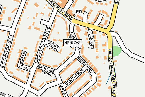 NP16 7AZ map - OS OpenMap – Local (Ordnance Survey)
