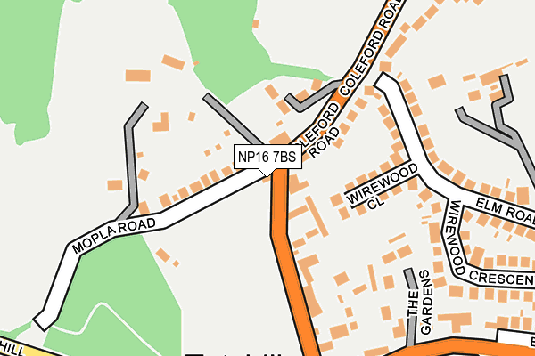 NP16 7BS map - OS OpenMap – Local (Ordnance Survey)