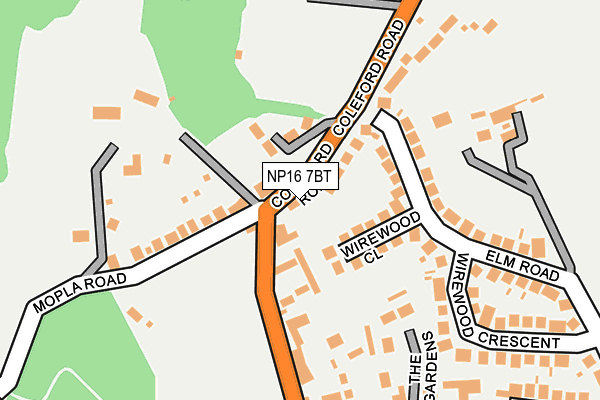 NP16 7BT map - OS OpenMap – Local (Ordnance Survey)