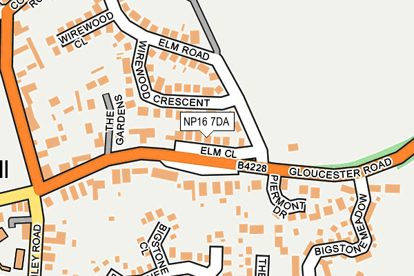 NP16 7DA map - OS OpenMap – Local (Ordnance Survey)