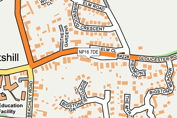 NP16 7DE map - OS OpenMap – Local (Ordnance Survey)