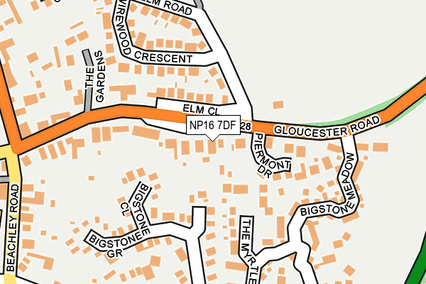 NP16 7DF map - OS OpenMap – Local (Ordnance Survey)