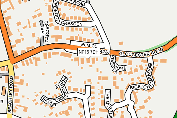 NP16 7DH map - OS OpenMap – Local (Ordnance Survey)
