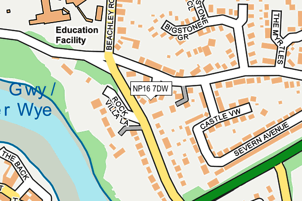 NP16 7DW map - OS OpenMap – Local (Ordnance Survey)