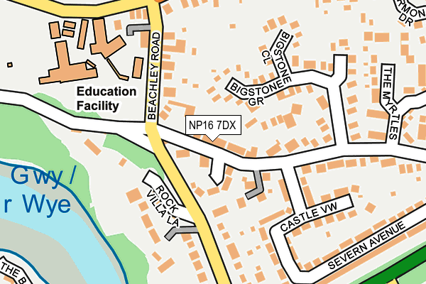 NP16 7DX map - OS OpenMap – Local (Ordnance Survey)
